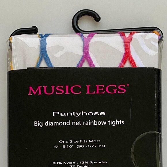 BIG diamond net rainbow tights - Picture 3 of 3